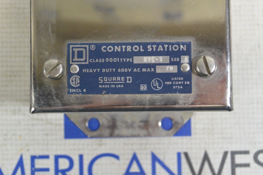 SQUARE D CONTROL STATION CLASS 9001 TYPE KYC-1 SER A