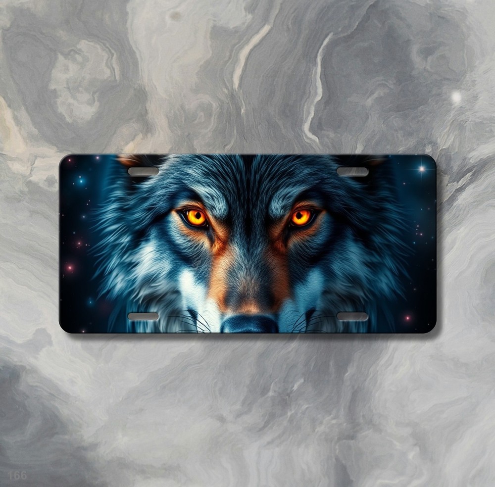Powerful Wolf License Plate Your Text Front Plate Unique Gift