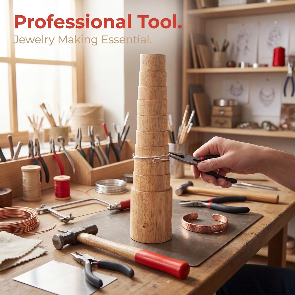 Bracelet Mandrel, Wooden Step Bangle Mandrel Sizer Adjust Adjuster...