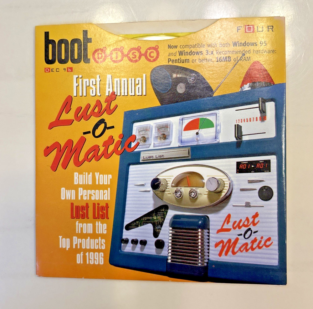 Vtg Imagine Boot Disc Four Dec 1996 Lust-o-Matic PC Computer Game CD-ROM Disc