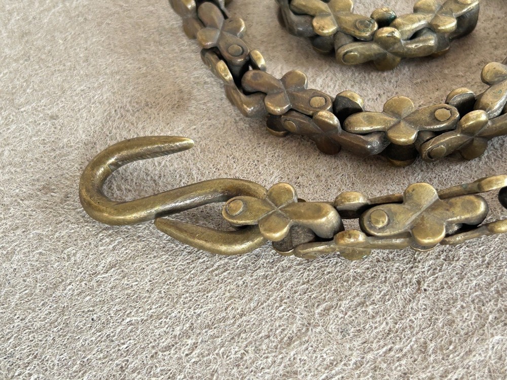 OLD VINTAGE HAND MADE SOLID BRASS CHAIN LAMP HANGING CEILING HANGING CHAIN B2