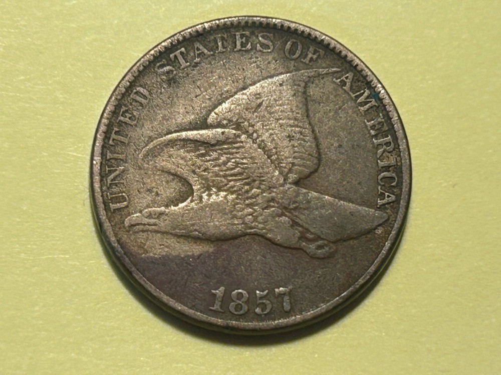 1857 Flying Eagle Cent , Really Nice Coin , CRISP Details , Very Good Plus