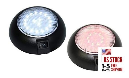 LED Dome Light - 4.5" High Power White & Red LED Downlight - 12 Volt - Fixed