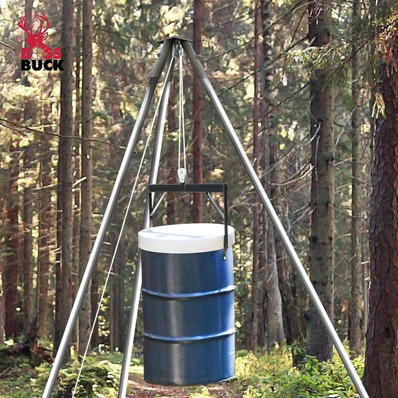 Heavy Duty Deer Feeder Tripod Steel System Tool-Free Setup Efficient Support