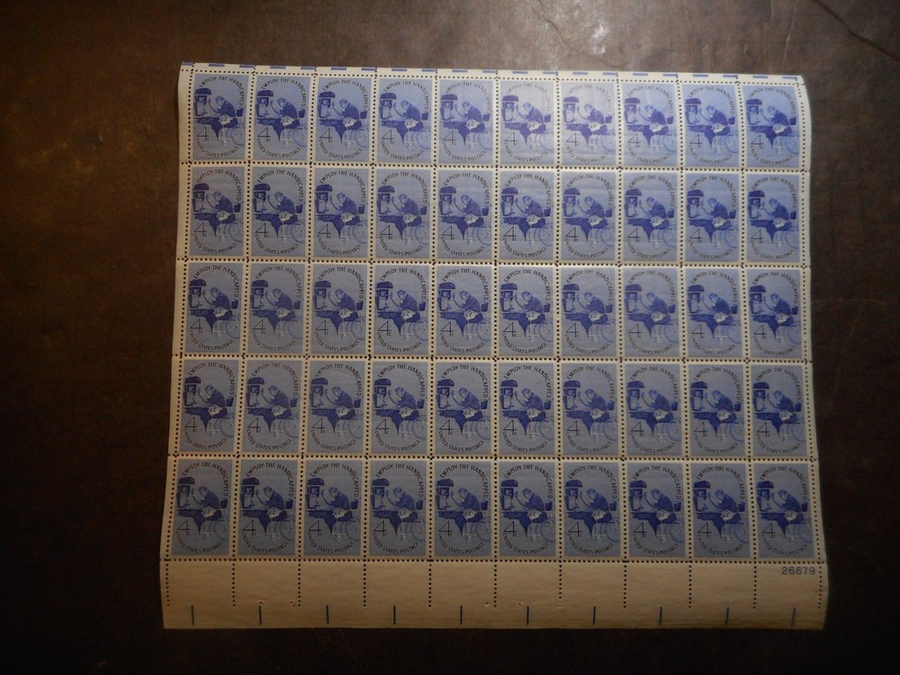 Scott 1155, 4 cent, Employ the Handocapped, Sheet