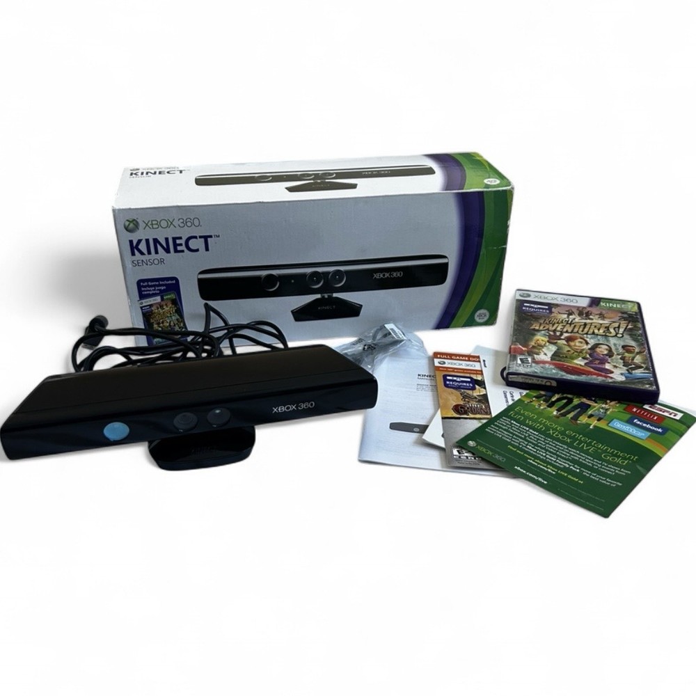 Microsoft Xbox 360 Kinect Sensor Model 1414 with Kinect Adventures Game Boxed