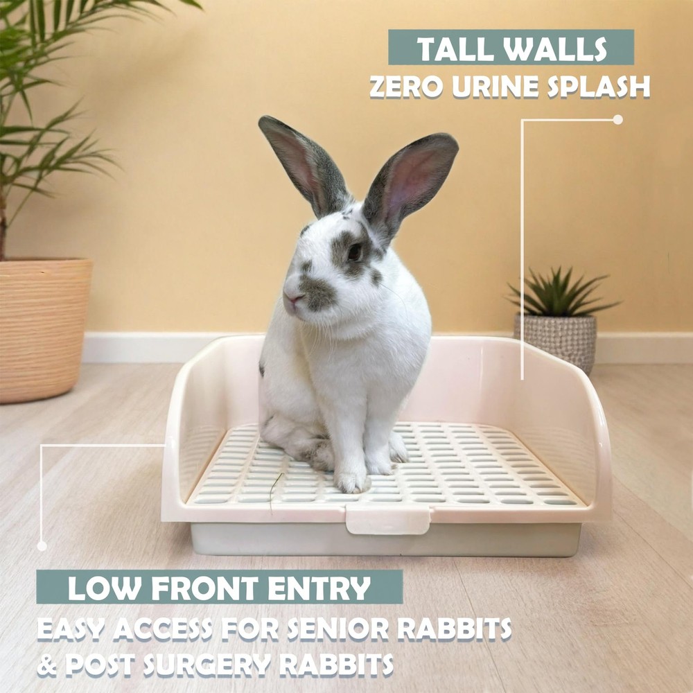 Rabbit Litter Box - Extra Large Bunny Litter Box, Easy to Clean and Disassemb...