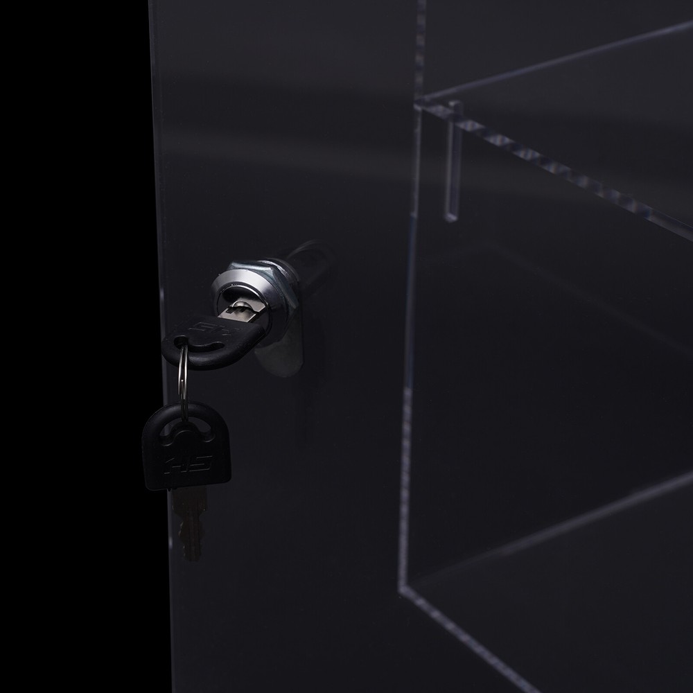 2-Layer Acrylic Display Case with Security Lock for Collectibles and Merchandise
