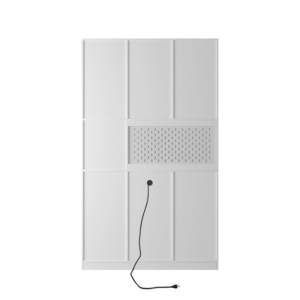 White Modern Freestanding Sideboard with Charging Station