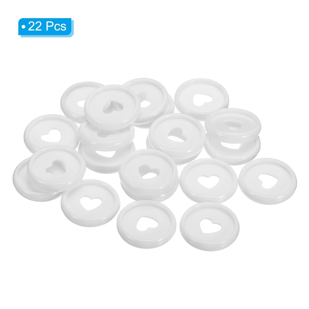 24mm Book Binding Discs 22pcs Discbound Expansion Discs Heart, White