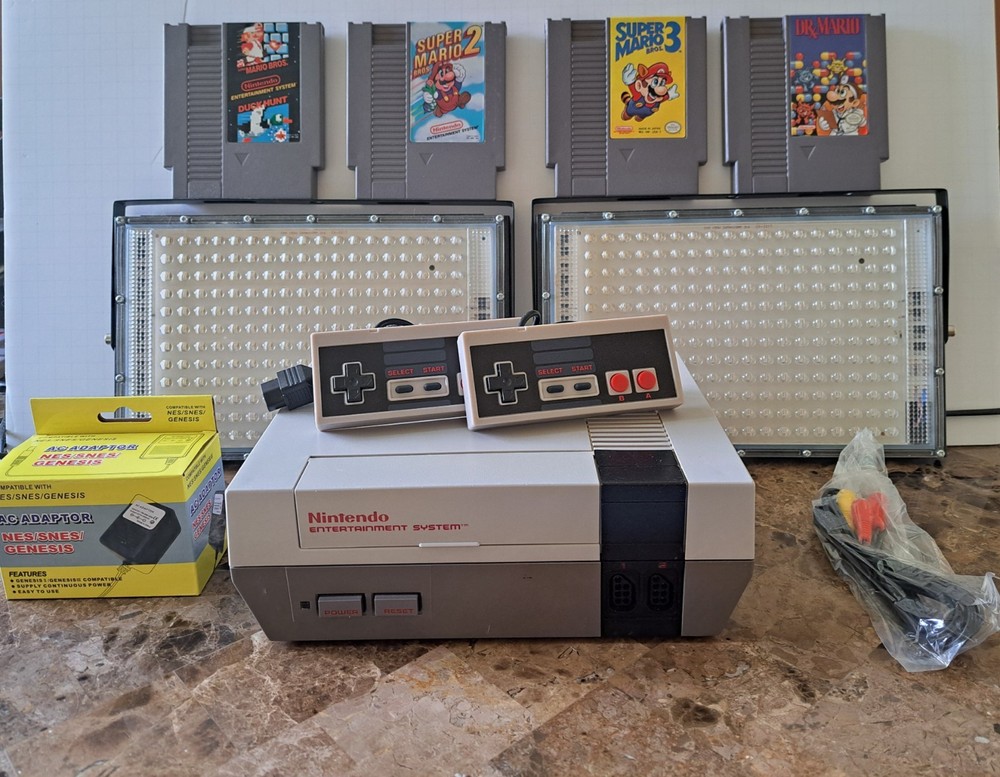 Nintendo NES Console Bundle + Mario Bros 1 2 3 & Dr. Mario - Guaranteed Working