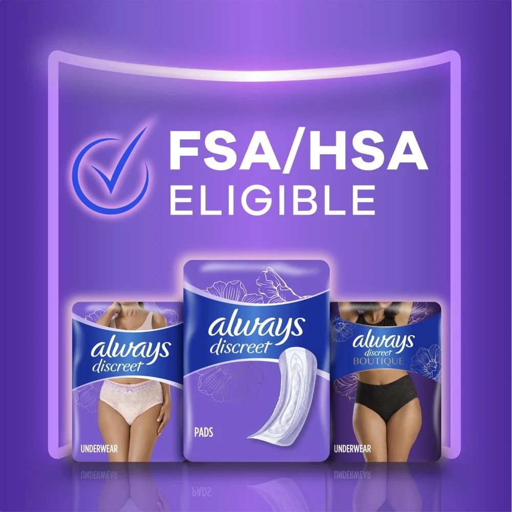 Always Discreet Ultimate Extra Absorbency Pads for Women 42 Count