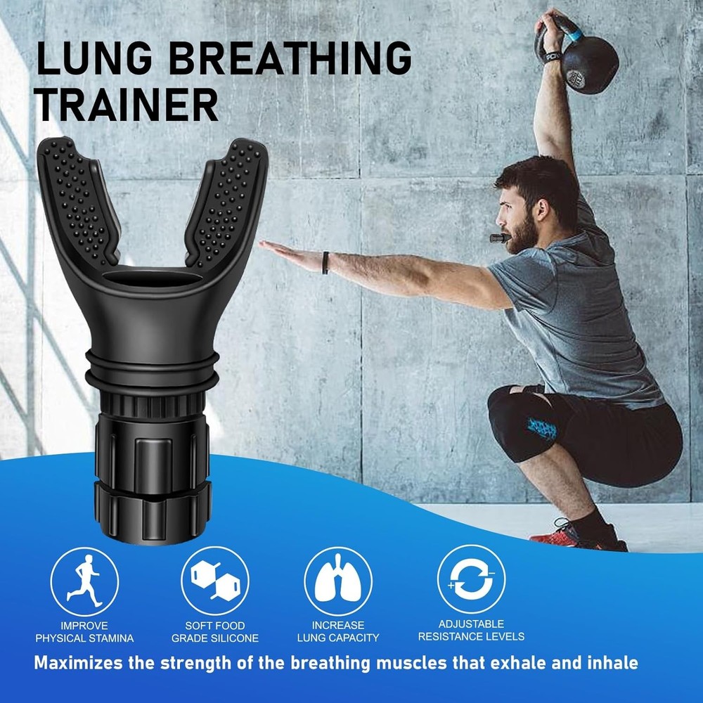 Portable Respiratory Trainer-Exercise Device. Muscle black