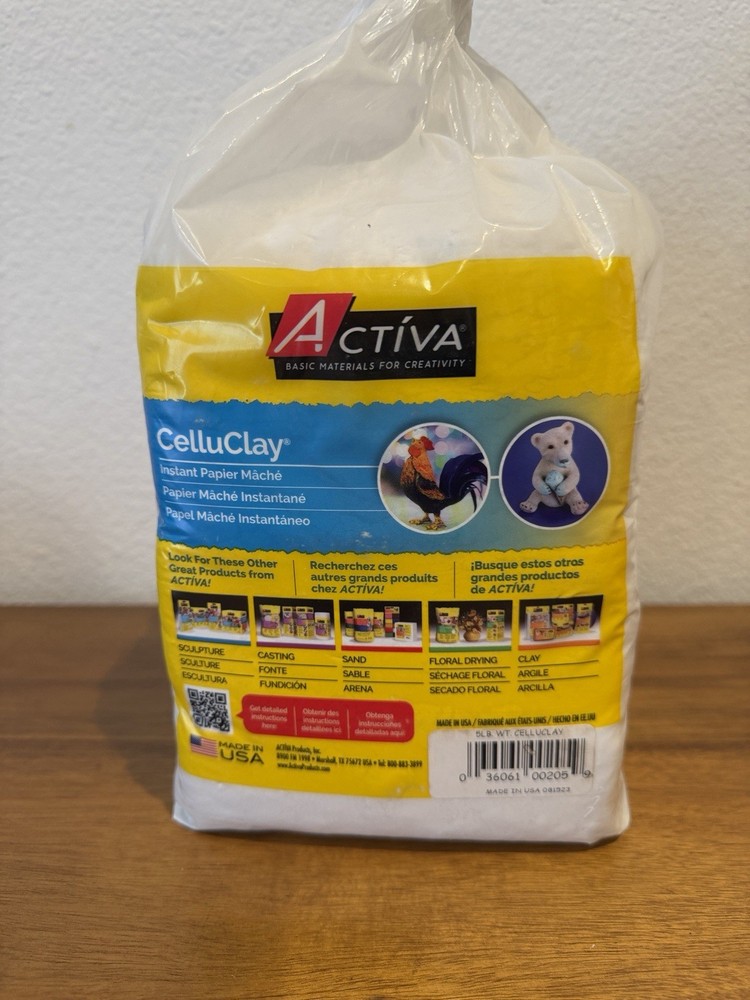 ACTIVA Basic Materials For Creativity CelluClay 4 LBS White See Description
