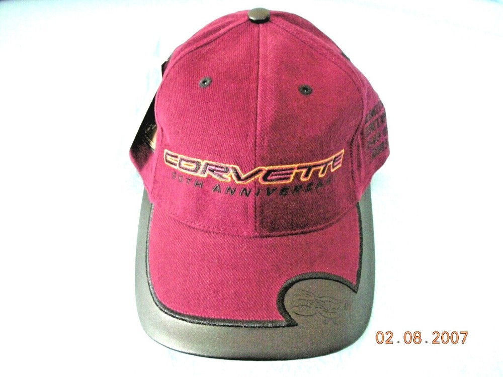 Corvette 50th Anniversary Limited Edition Cap Hat - 2003 Version Maroon #1641!