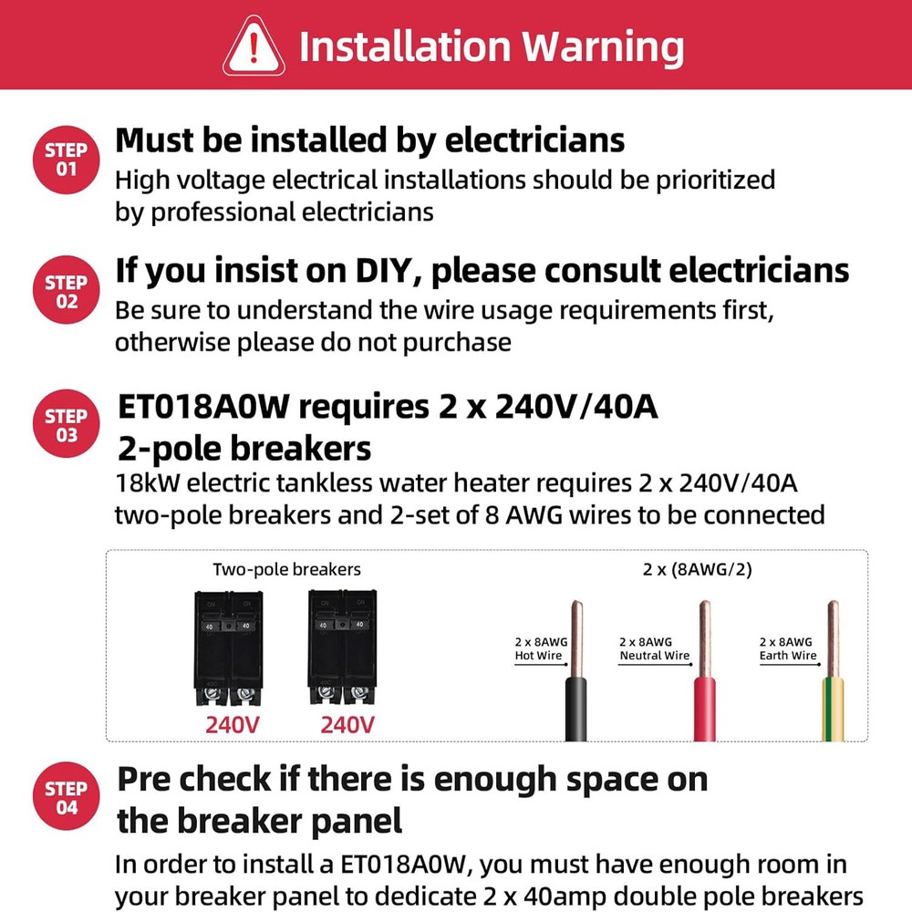 18000W Electric Tankless Water Heater On Demand Instant Water Boiler LED Display
