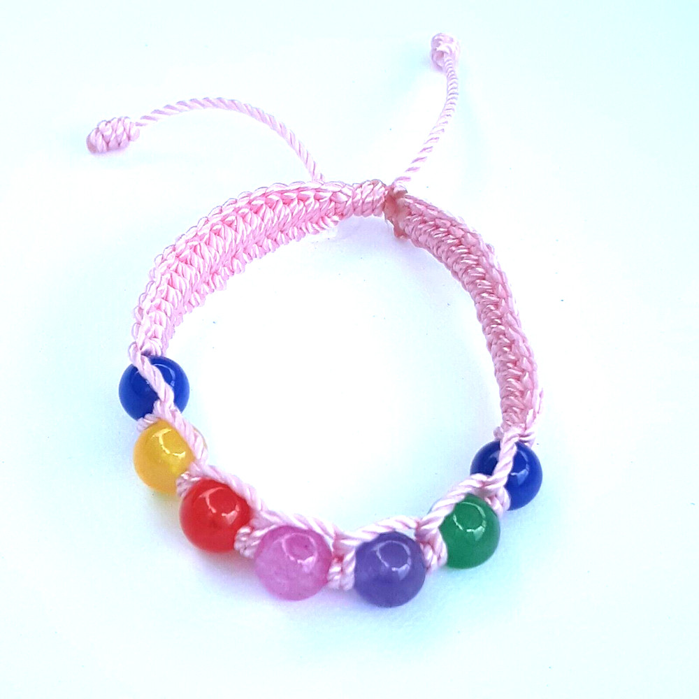 Protection Bracelets 7 Chakras in Pink string