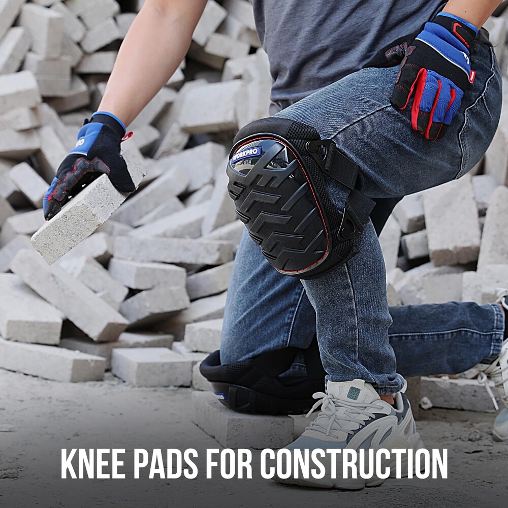 Gel Knee Pads Heavy Duty Work Kneepad Adjustable Buckle Strap Durable Button NEW