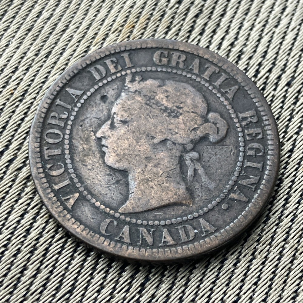 1876-H Canada One Cent Foreign Coin