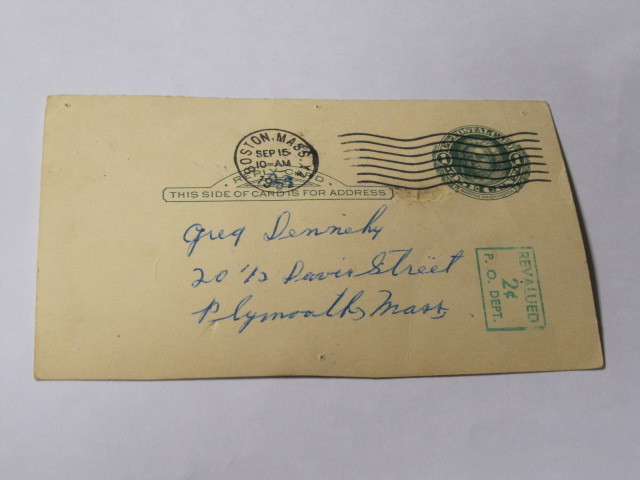 Walker Cooper Autographed Post Card JSA Auction Certified