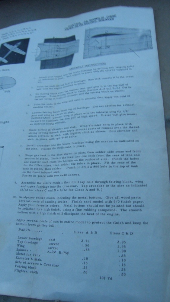 Consolidated Hell Razor Gas/Nitro Model Airplane Empty Box w/ Instruction Sheet