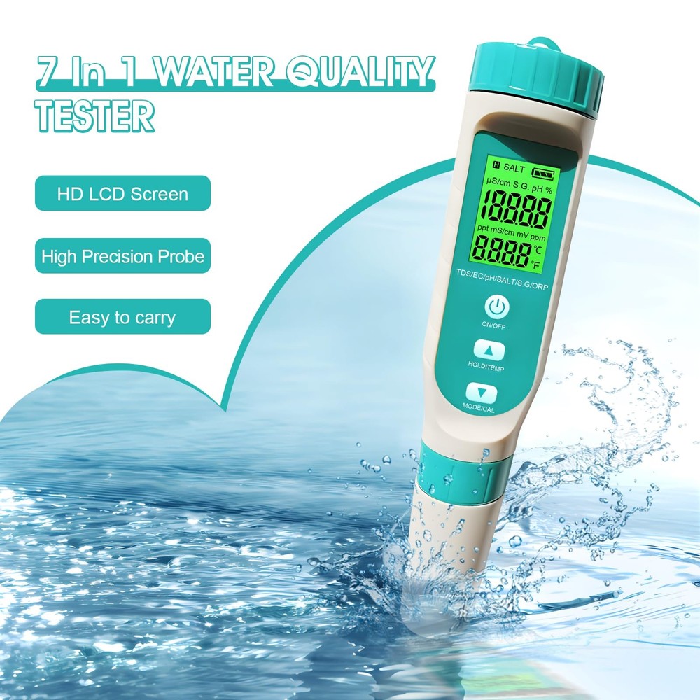 PH/TDS/EC/ORP/S.G/Salinity/Temp Meter with Water Tester Pen PH Test Salinity ...