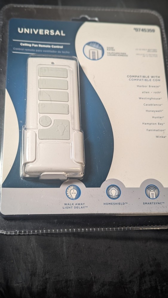 Universal Ceiling Fan Remote Control Walk Away Light Delay SmartSync #0745359