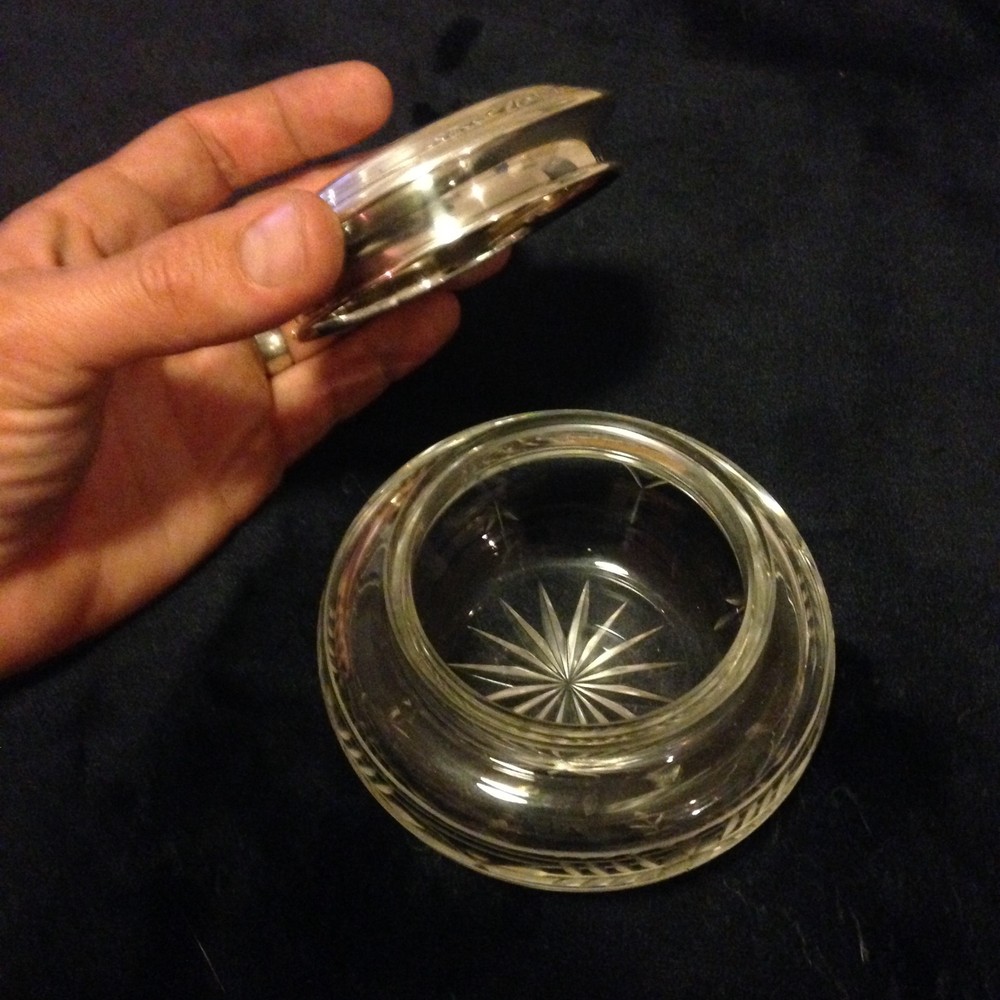 Sterling Silver & Glass or Crystal Container