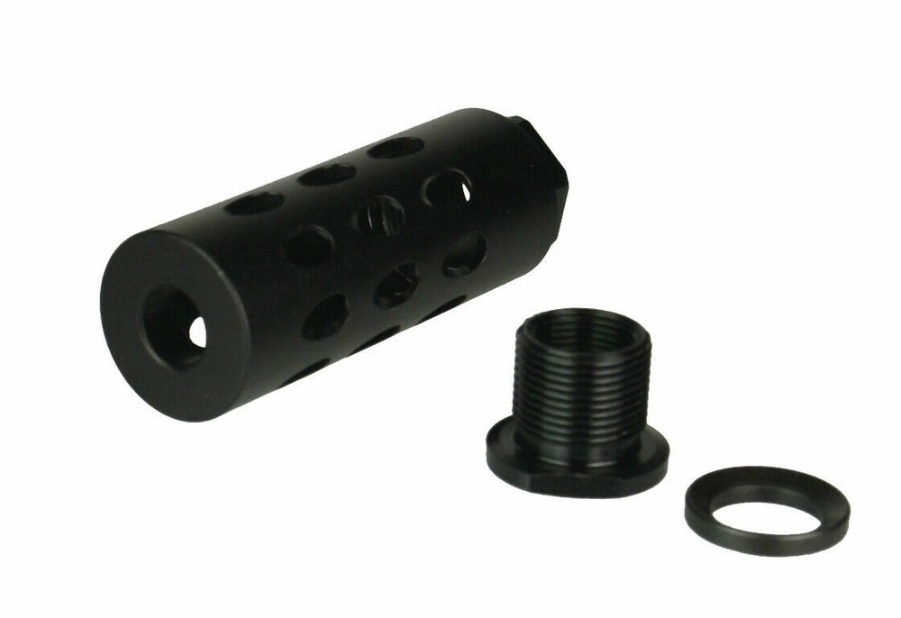 BLACK Ruger PC Carbine 9 mm Muzzle Brake Low Concussion+Thread Adapter and crush