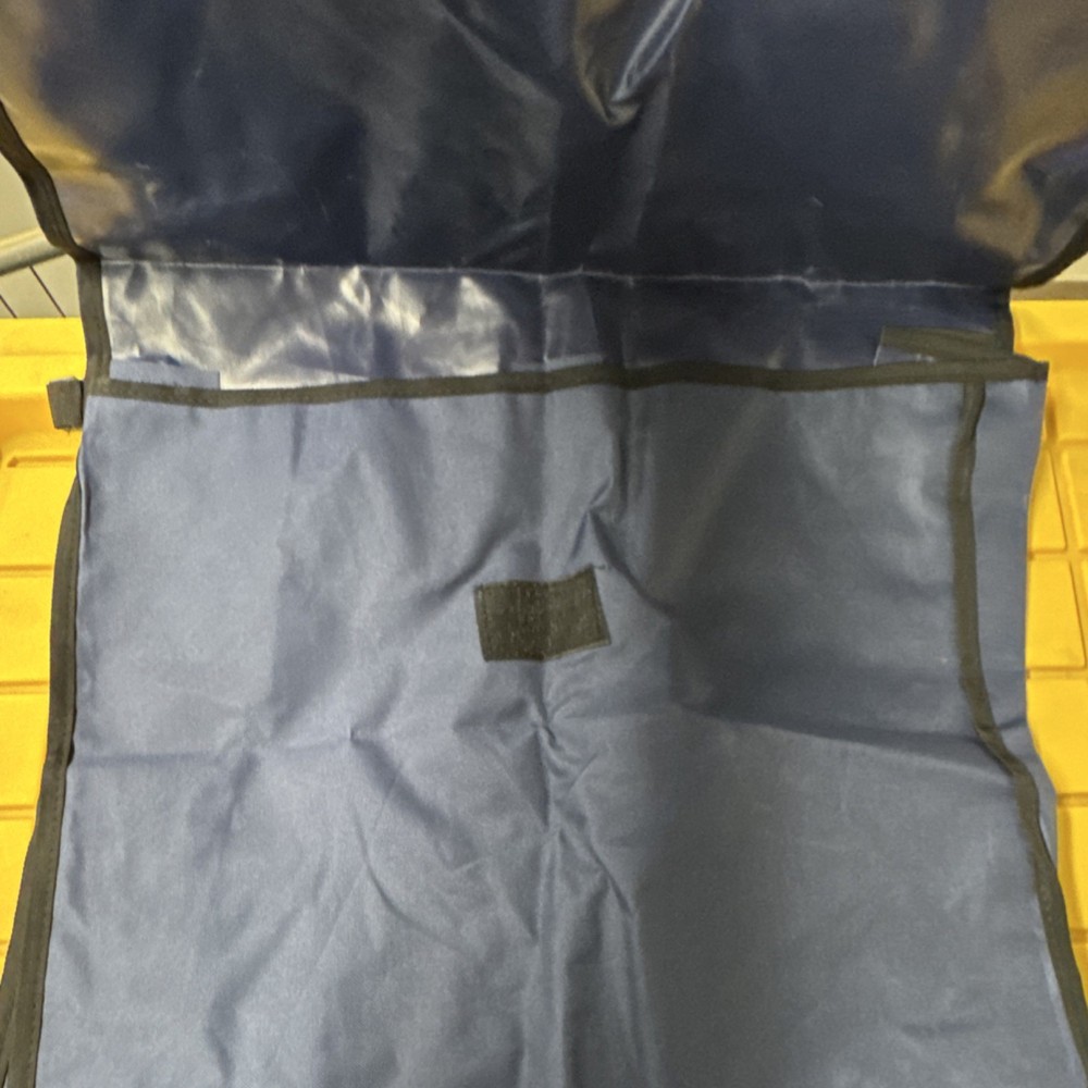 Navy Rectangular Storage Bag, Solid Pattern, Buckle Closure