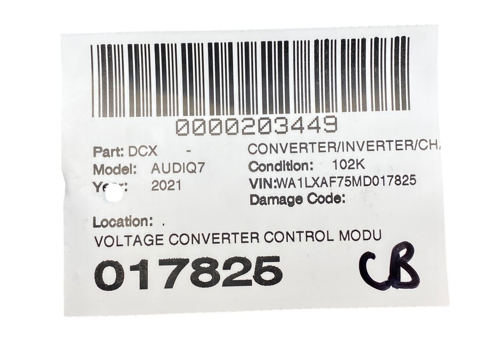 2021 AUDI Q7 4MB OEM VOLTAGE CONVERTER CONTROL MODULE UNIT 4K0959663