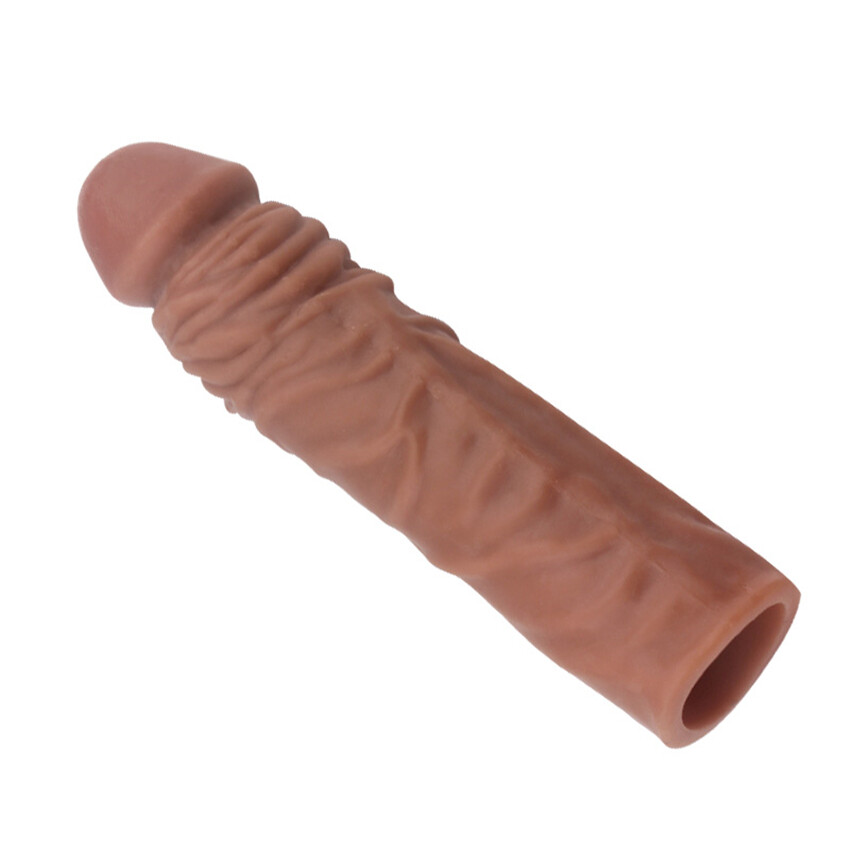 Bigger Penis Extender Enlarger Sleeve Reusable Condom Delay Ejaculation MALE