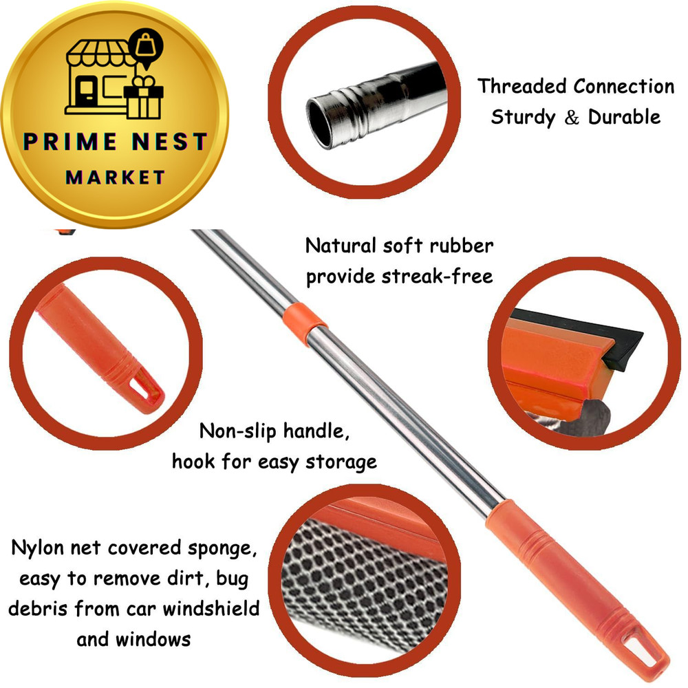 Window Squeegee for Cleaning, Cleaner Tool 2 58", Red