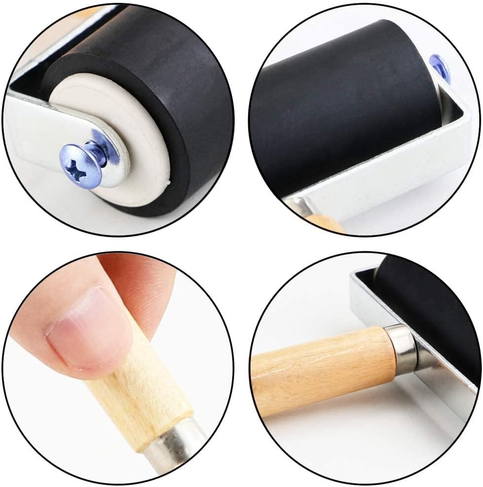 3 Pack Rubber Rollers with 3 Sizes for Crafting Brayer Rollers - Inking Roller