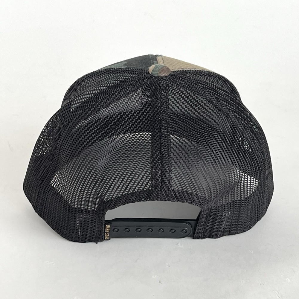 Dark Seas Hat Camo Pattern Greens Brown Snap Back Trucker One Size