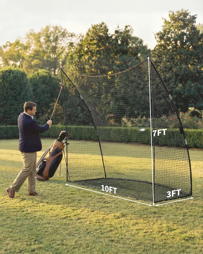 Large 10x7ft Golf Practice Hitting Net Indoor Personal Driving Range Training