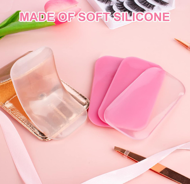 4 Pieces Silicone Lash Pad Rectangle Silicone Eyelash Extension Pad Loose False