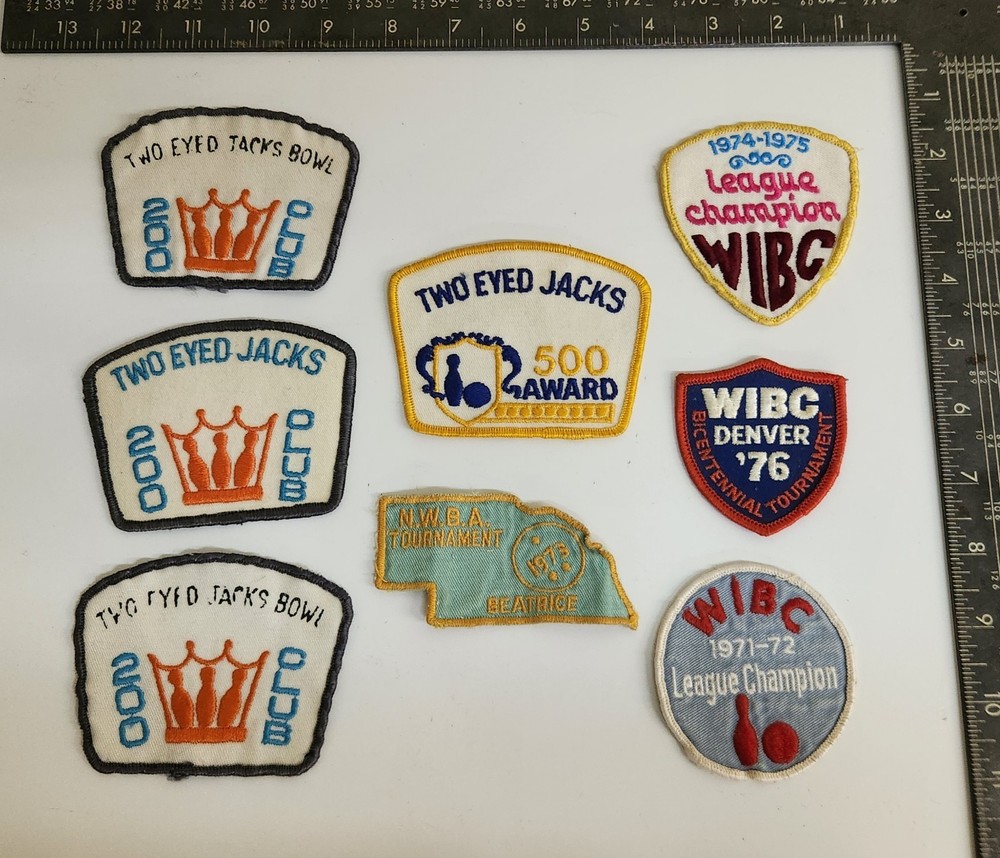 8 Vintage 1970s Bowling Patches