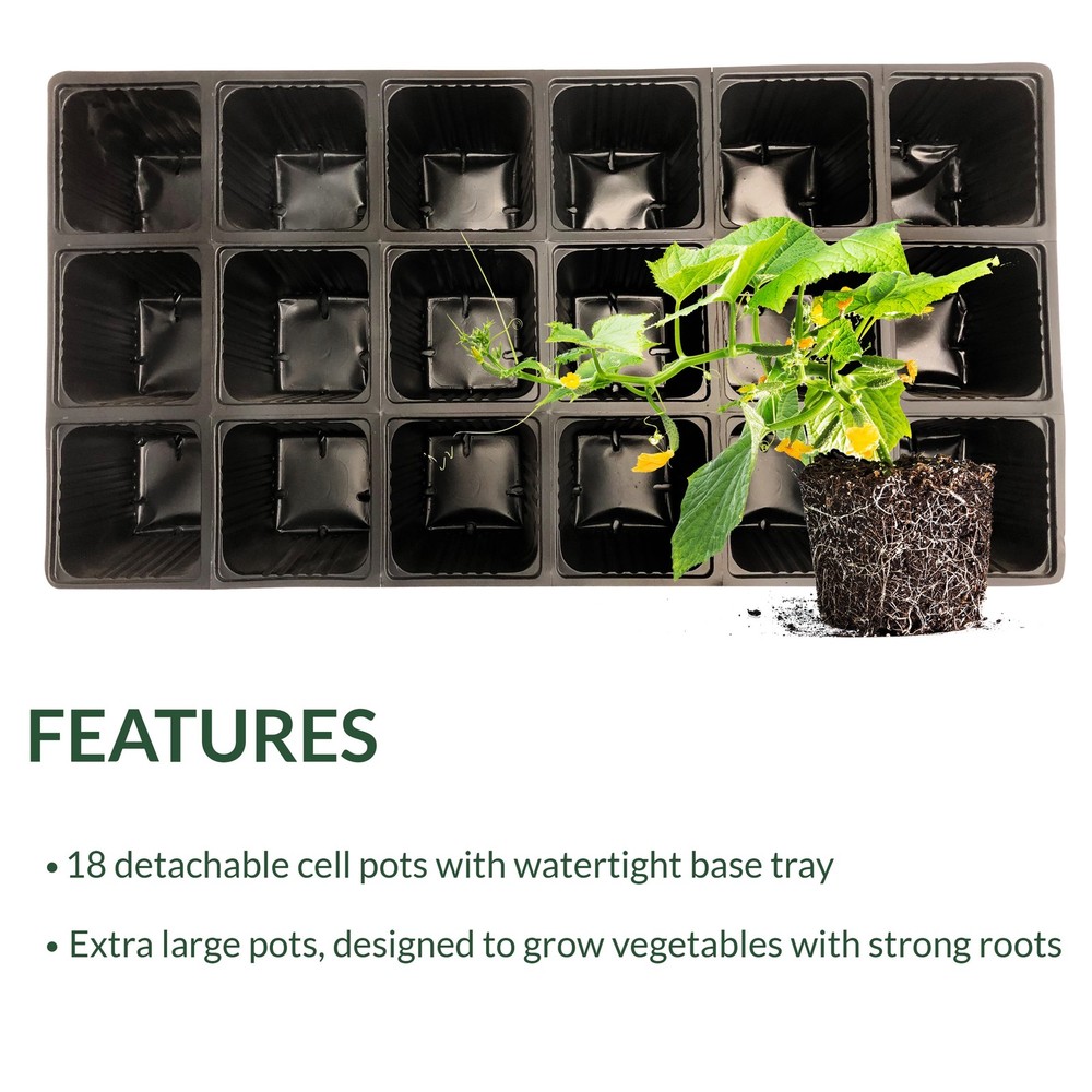 Reusable 18 Pot Seed Starting Plastic Tray