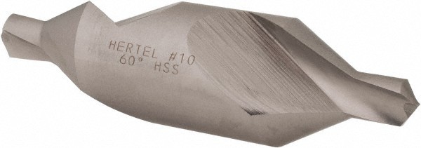 Hertel #10 Plain Cut 60? Incl Angle High Speed Steel Combo Drill & Countersin...