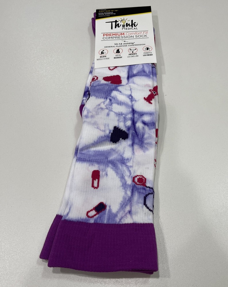Think Medical- Women's Multicolored Medic Patterned Compression Socks- Size 6-10