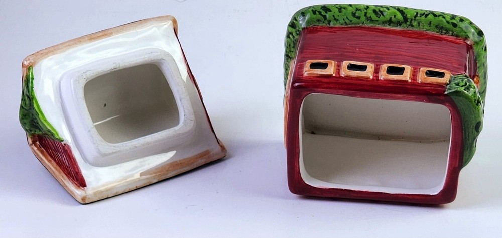 SAKURA Barns Figural Sugar Bowl, Embossed/Textured Red Barn