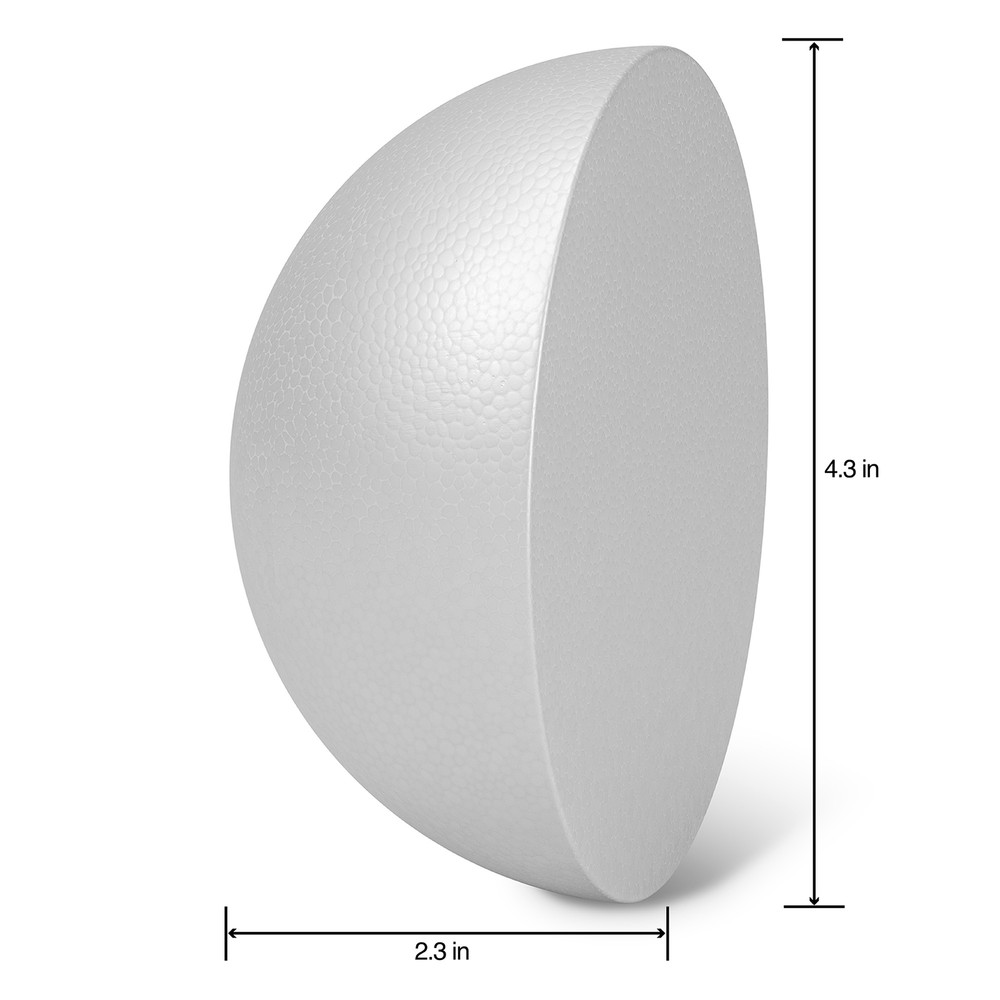 Smooth Styrofoam Half Ball 4.5"