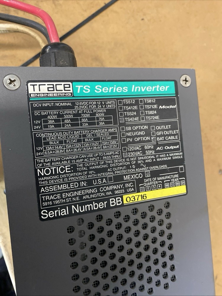 TRACE Engineering TS Series Inverter TS812