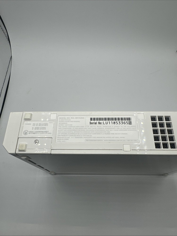 Nintendo Wii Console RVL-001 White Console Only- Tested & Working