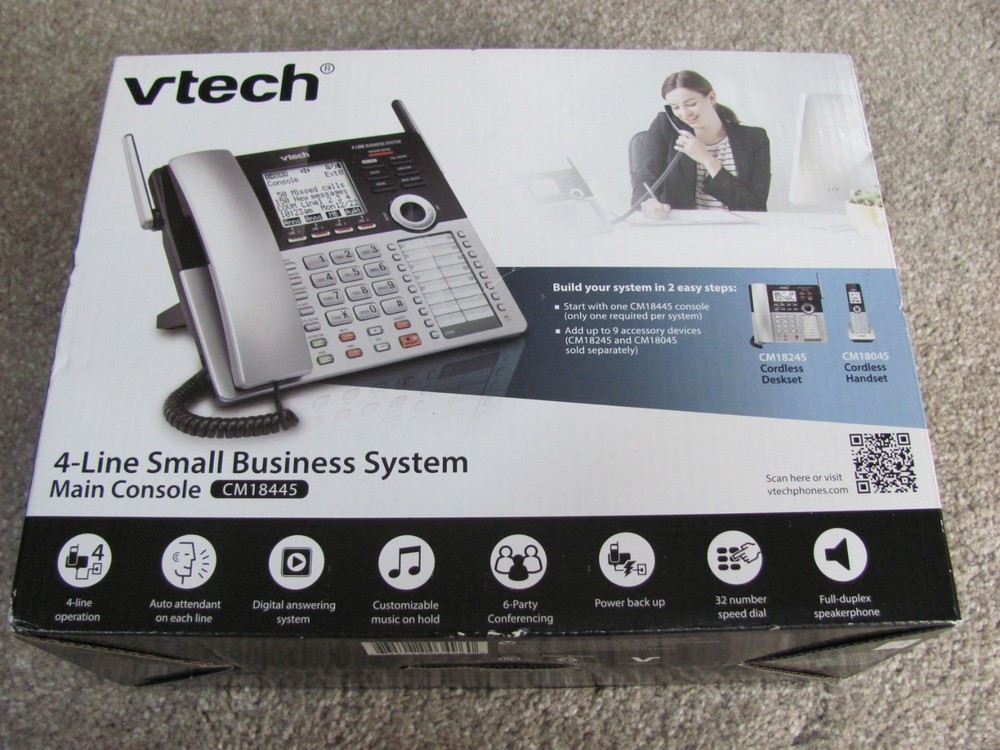 VTech CM18445 4-Line Small Business System Main Console with Answering System