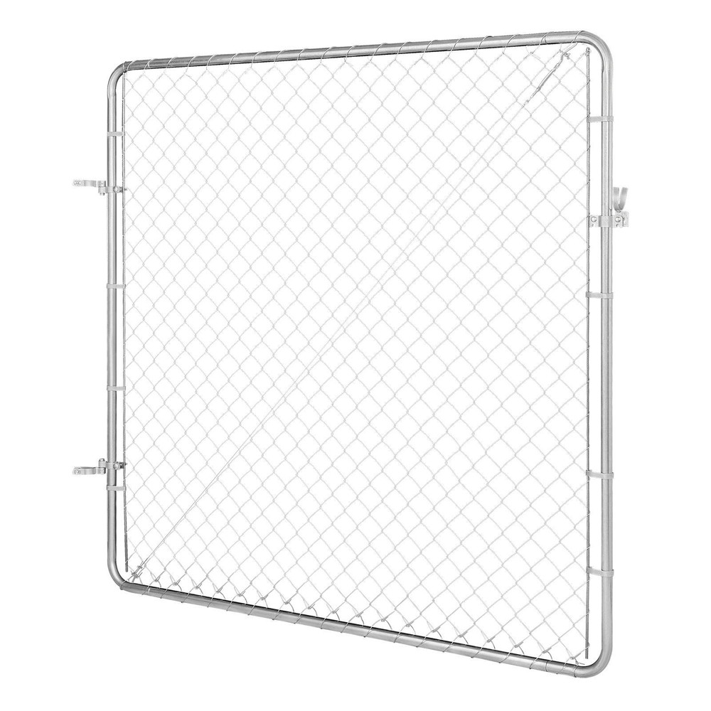 Rust-Resistant Galvanized Chain Link Gate 70x72in Adjustable Outdoor