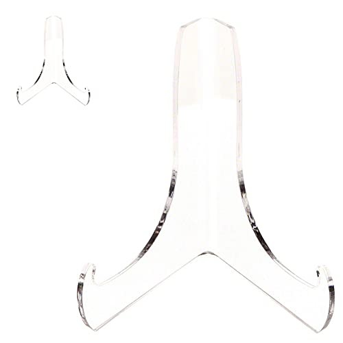 2PC 60-Degree Angle Acrylic Book Stand with Shallow Support Small Clear-2pc