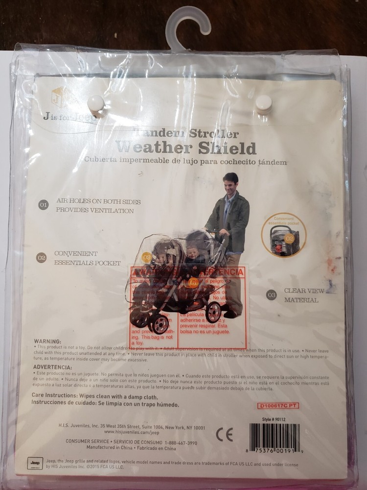 J Is For Jeep Tandem Stroller Weather Shield