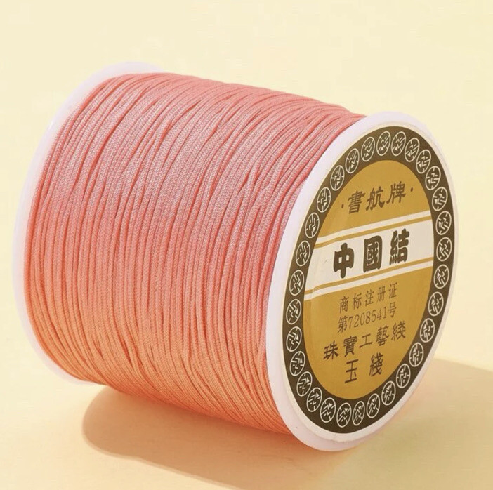 Coral Pink Nylon cord 8mm